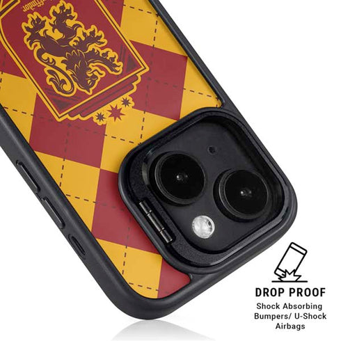 Wizarding Worlds Harry Potter Gryffindor Huse Crest iPhone 15 Kickstand Case